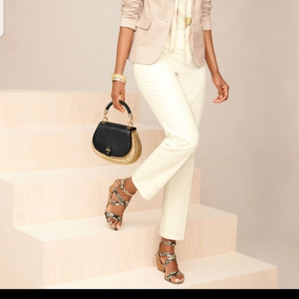 Talbots signature ivory pants! Size 8